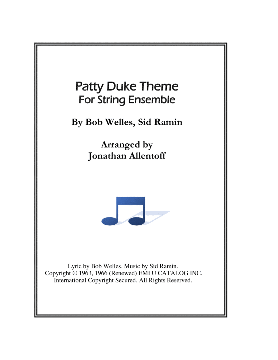 Patty Duke Theme String Orchestra scores gallery preview page 1
