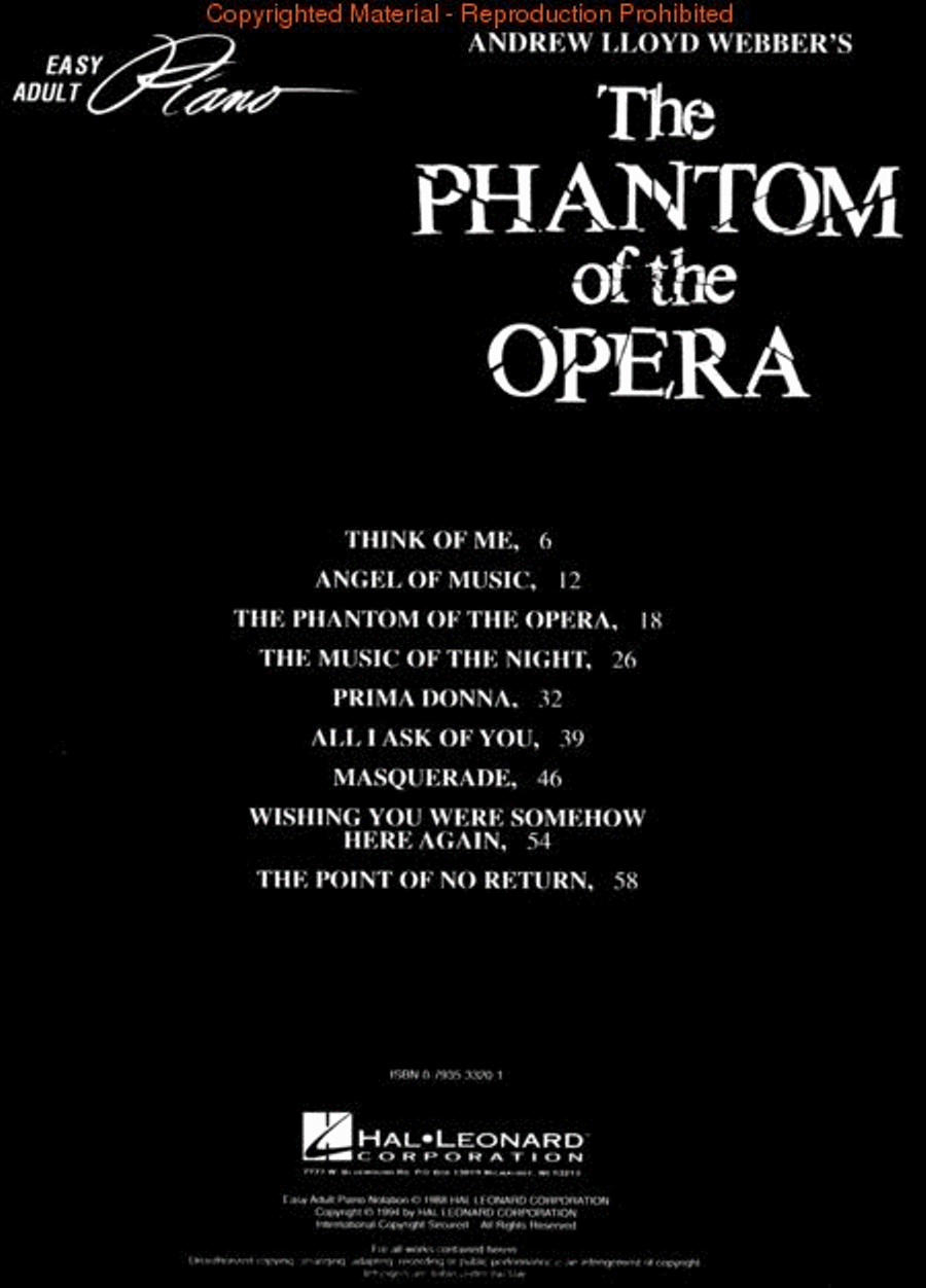 Phantom of the Opera Electronic Keyboard scores gallery preview page 2