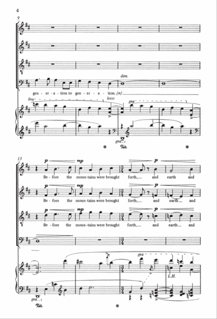 Three Sacred Pieces: 2. O God, Thou Hast Been Our Refuge 4-Part scores gallery preview page 4