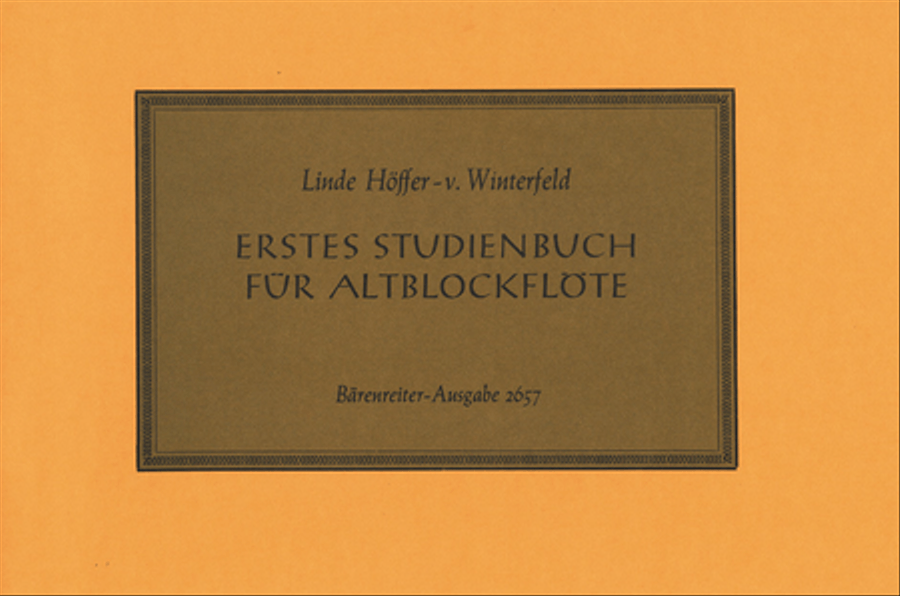 Erstes Studienbuch for Treble Recorder