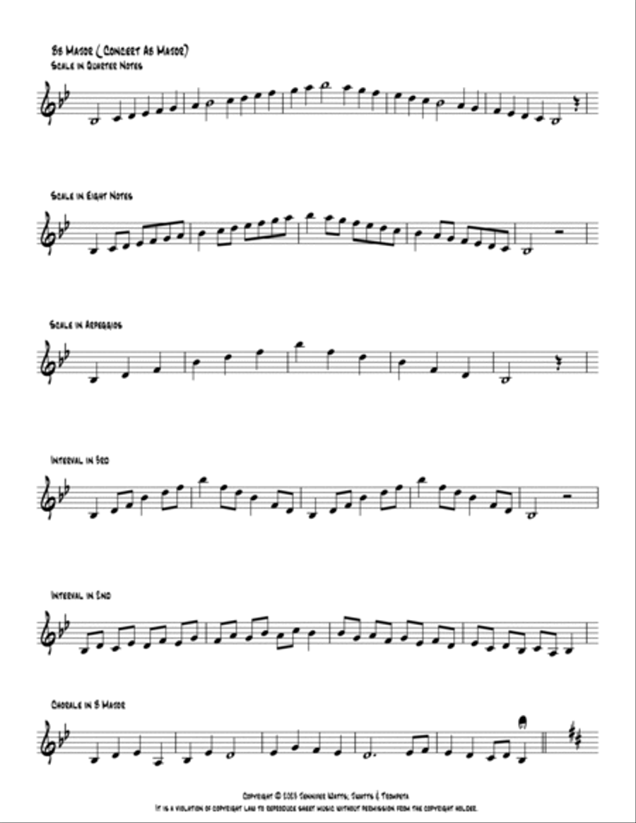 Major Scales work outs for Trumpets