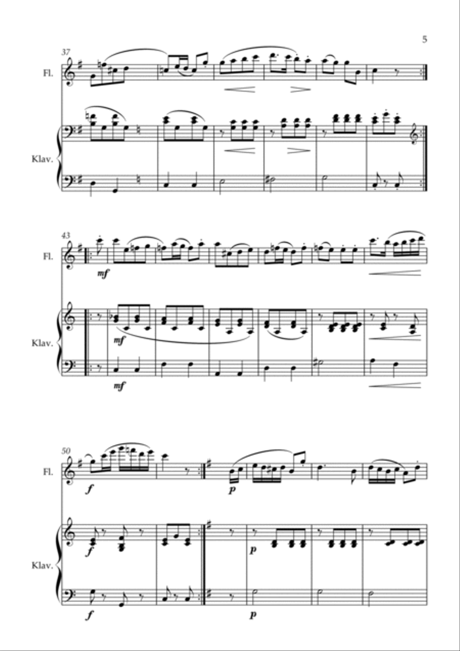Rondo from Anton Diabelli (Flute) Flute Solo scores gallery preview page 5