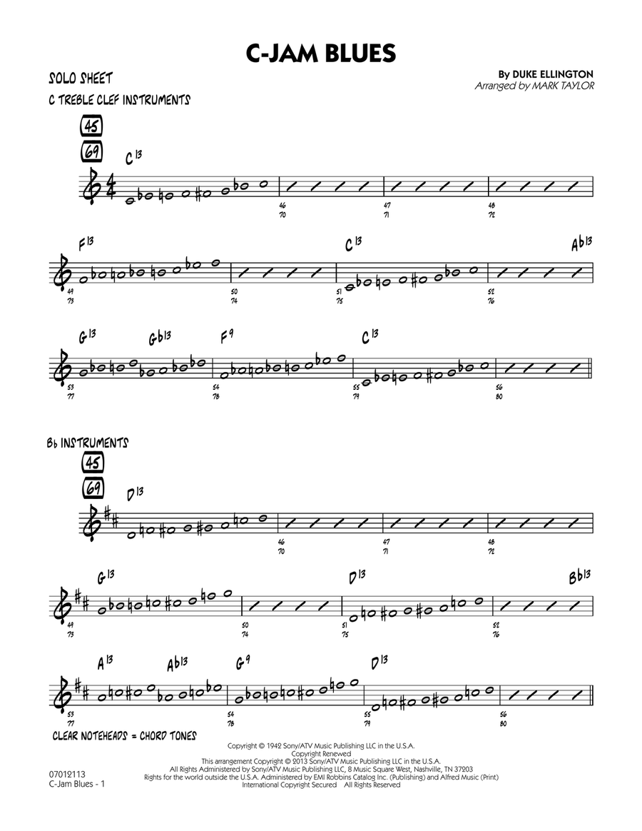 C-Jam Blues (arr. Mark Taylor) - Solo Sheet Jazz Ensemble scores gallery preview page 1