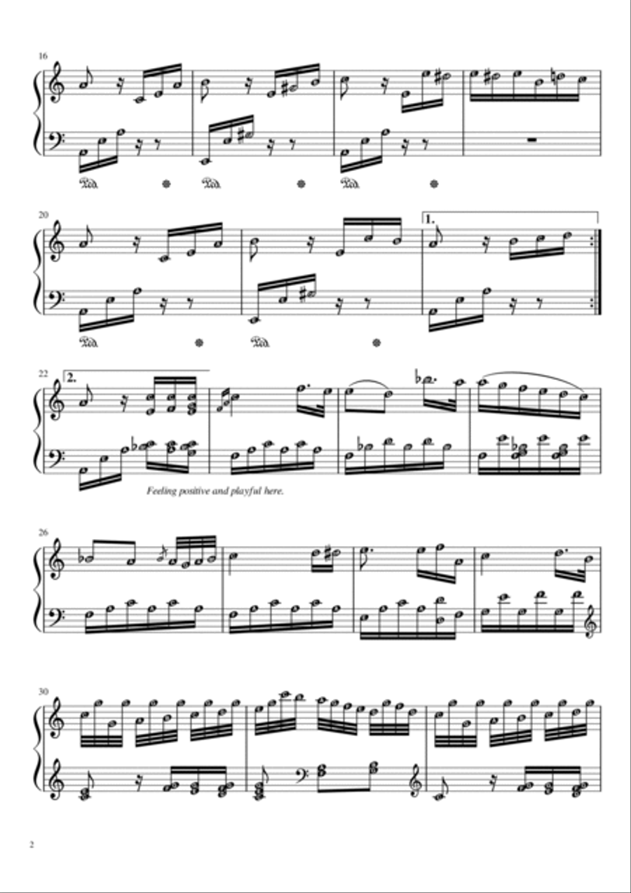 FUR ELISE (Beethoven) | Piano Solo ORIGINAL with note names and performance ideas Piano Solo scores gallery preview page 2