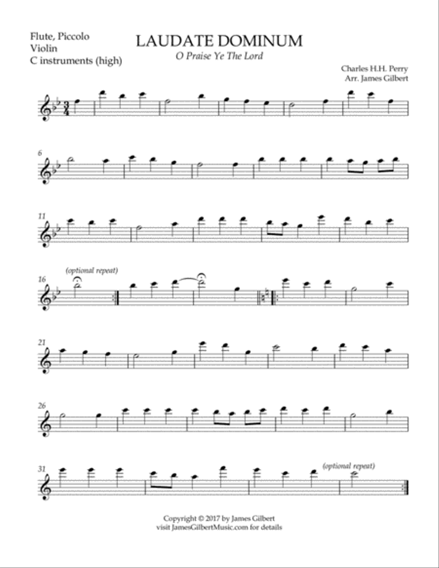 LAUDATE DOMINUM (O Praise Ye The Lord) Small Ensemble scores gallery preview page 6