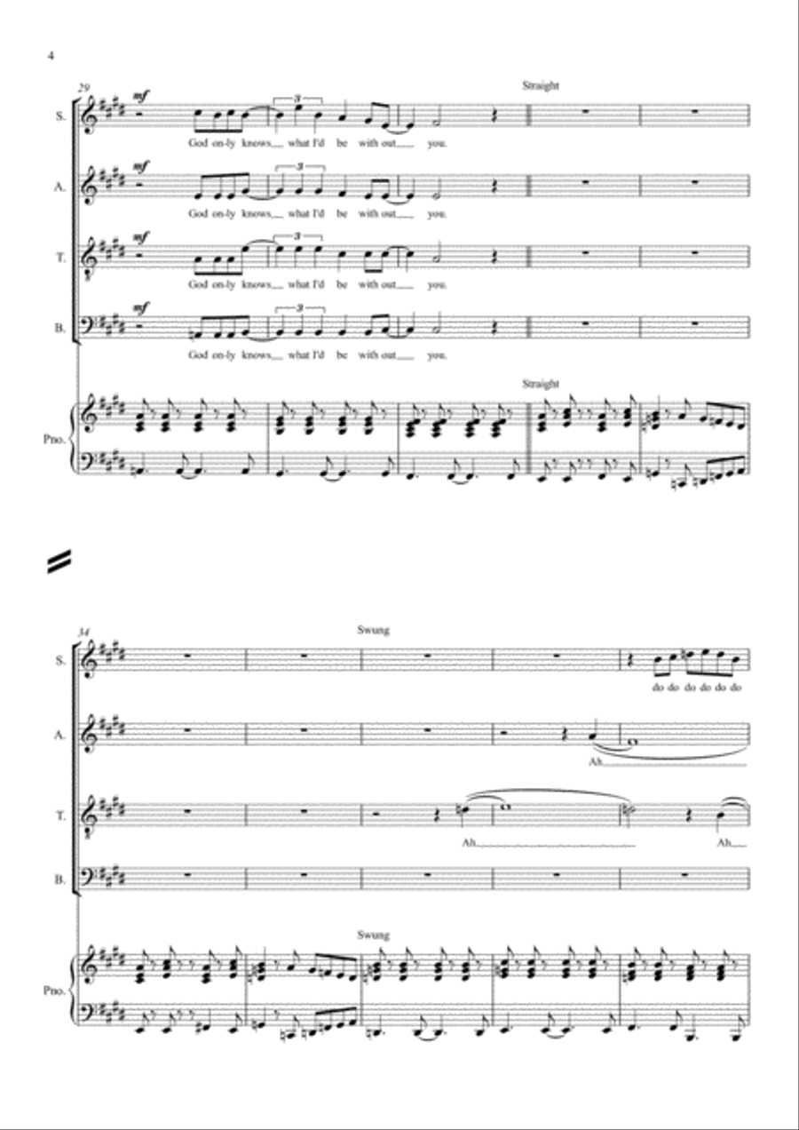 God Only Knows 4-Part scores gallery preview page 4