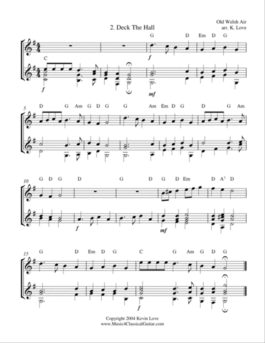 A Christmas Primer (Violin and Guitar) - Score and Parts String Duet scores gallery preview page 2