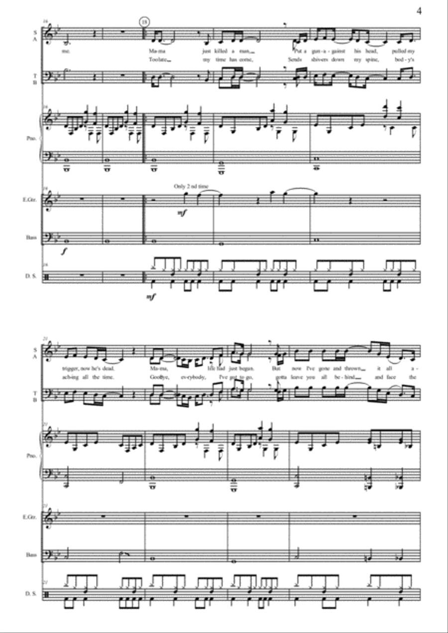 Bohemian Rhapsody Choir scores gallery preview page 4