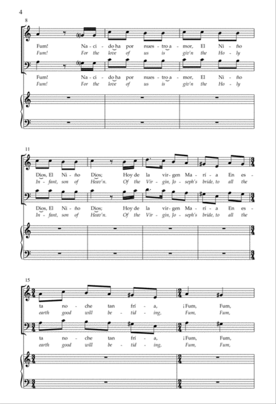 Fum, Fum, Fum! Fum, Fum, Fum! 4-Part scores gallery preview page 3