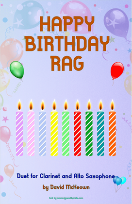 Book cover for Happy Birthday Rag, for Clarinet and Alto Saxophone Duet
