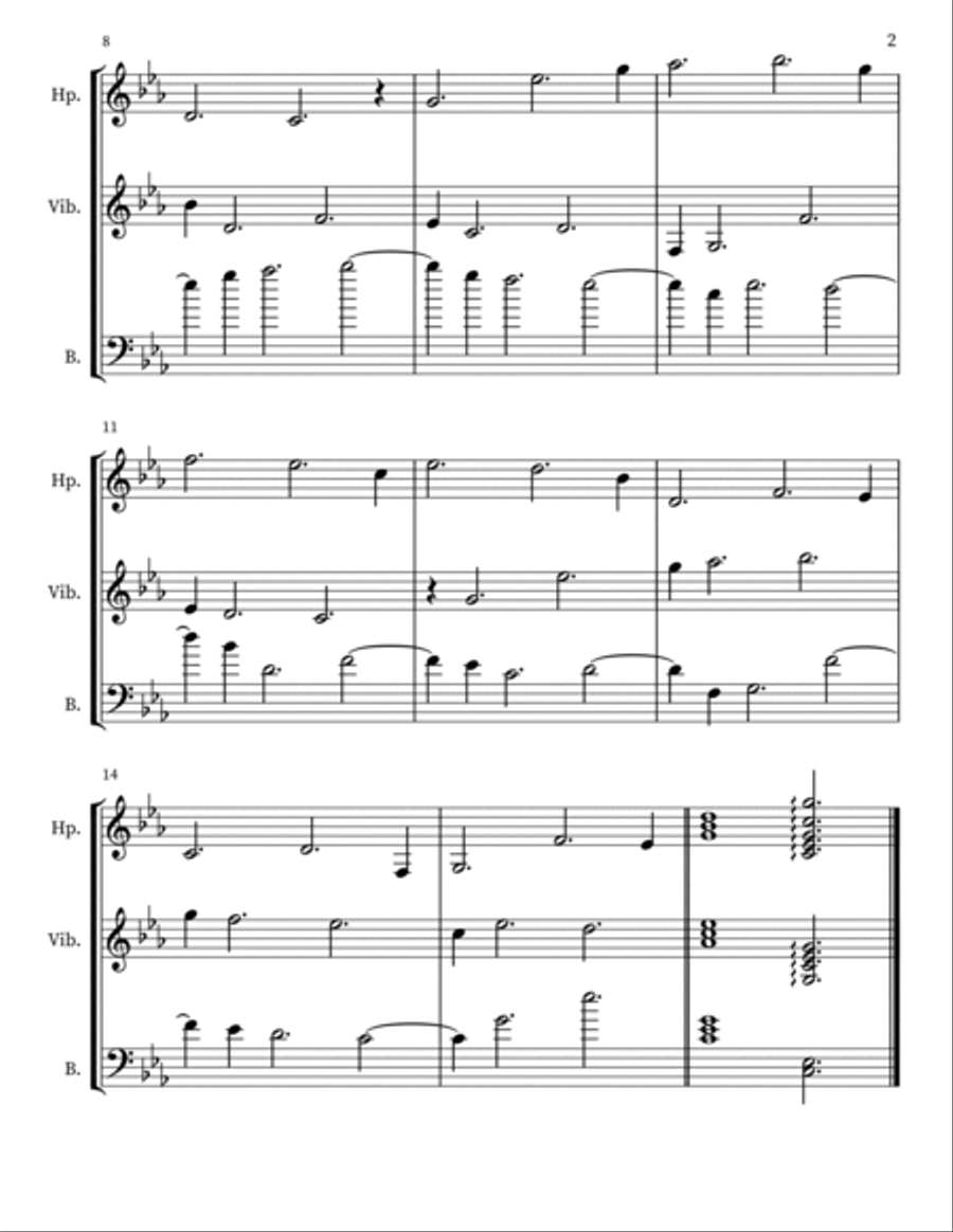 Z 159 for harp, vibraphone, & upright bass Double Bass scores gallery preview page 2