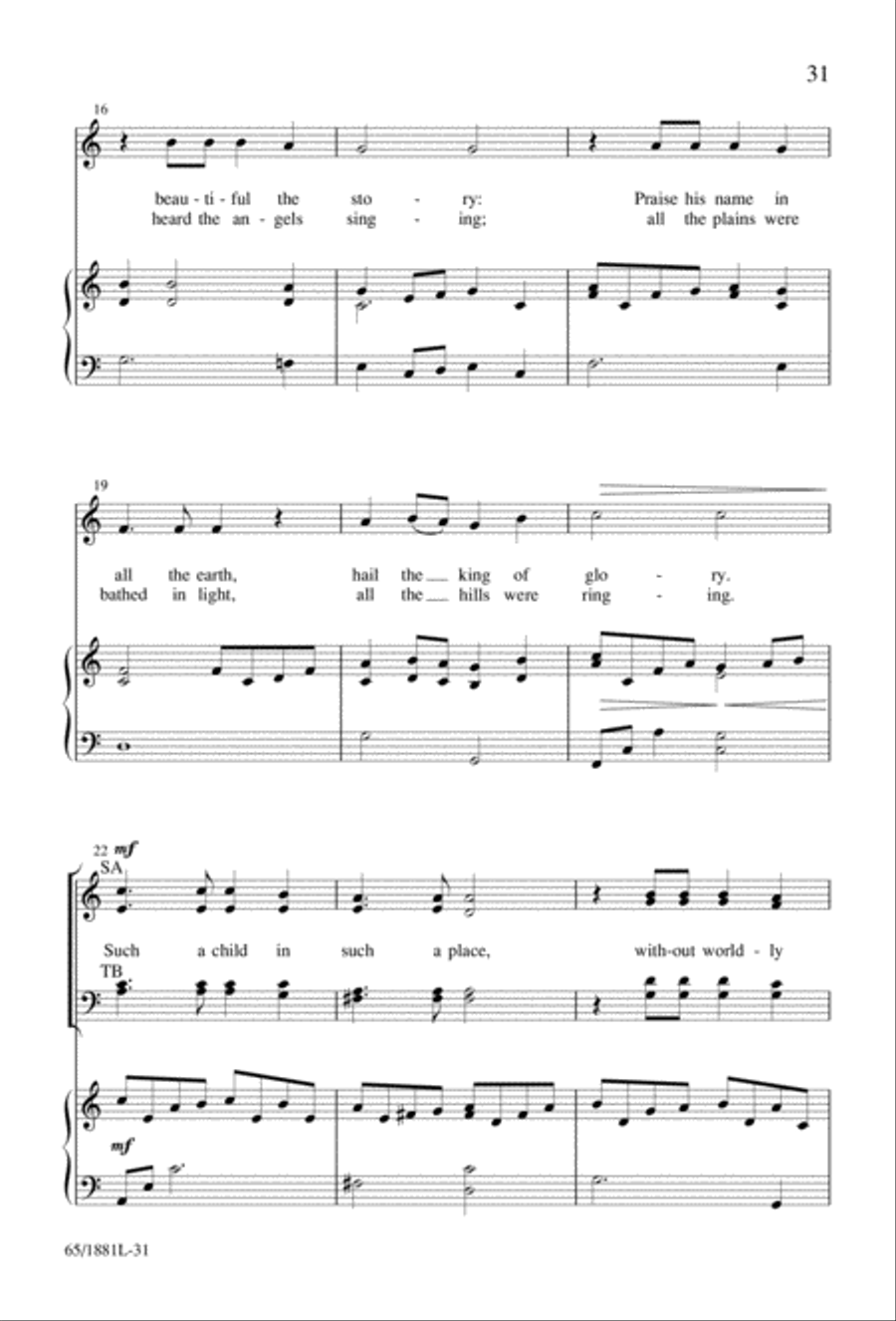 A Very Special Night A Very Special Night Unison Choir scores gallery preview page 33