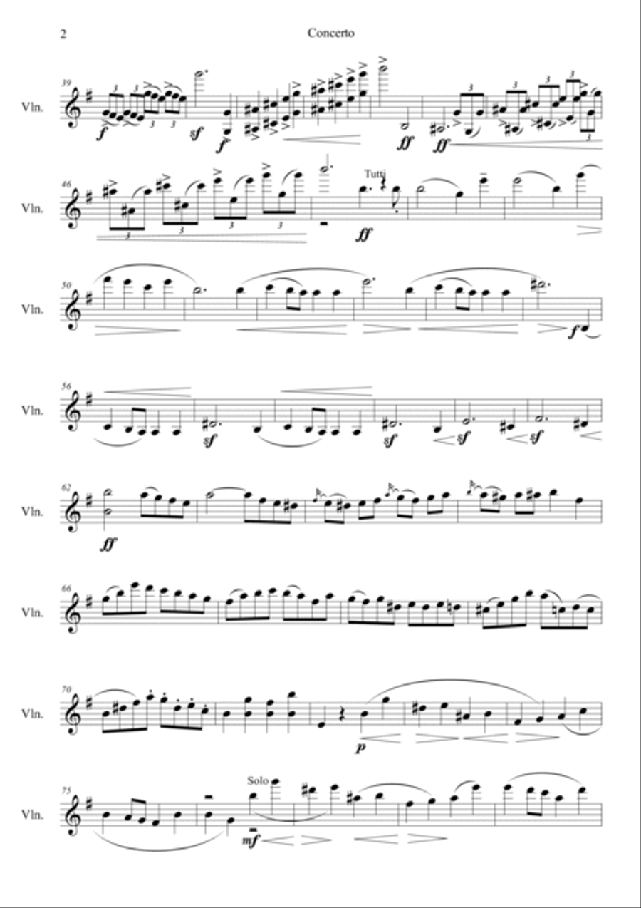 Mendelssohn : Violin Concerto in E minor Violin Solo scores gallery preview page 2