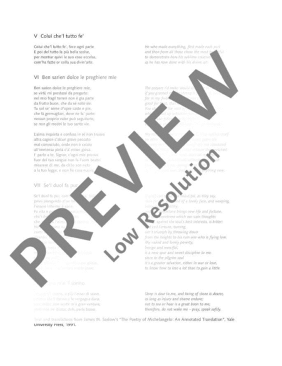 Tondo di Michelangelo Baritone Voice scores gallery preview page 4