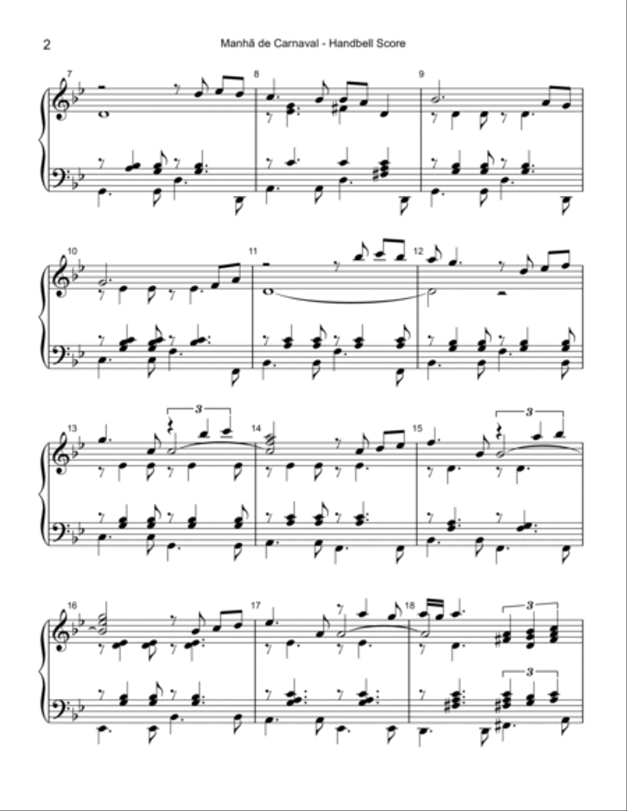 A Day In The Life Of A Fool (manha De Carnaval) Handbell Choir scores gallery preview page 2