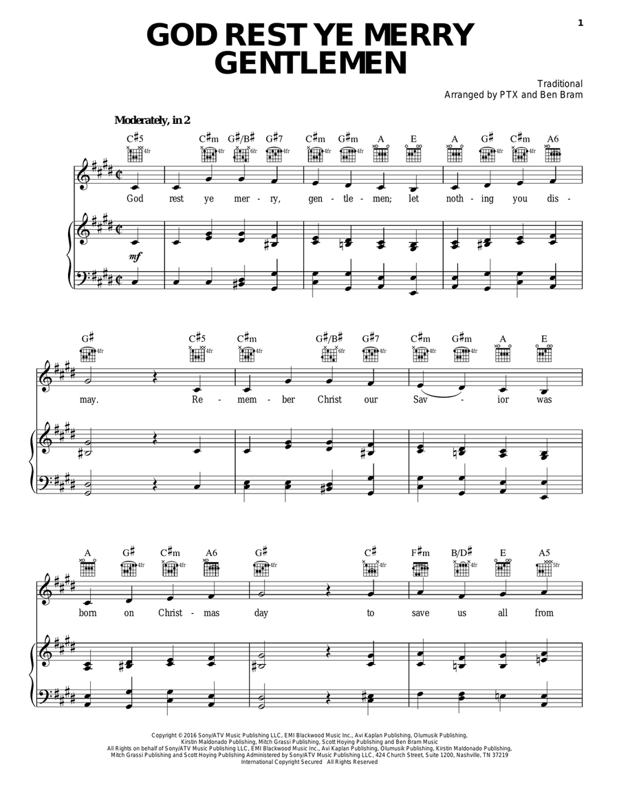 God Rest Ye Merry Gentlemen A Cappella scores gallery preview page 1
