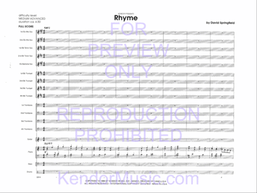 Rhyme (Full Score) Jazz Ensemble scores gallery preview page 3