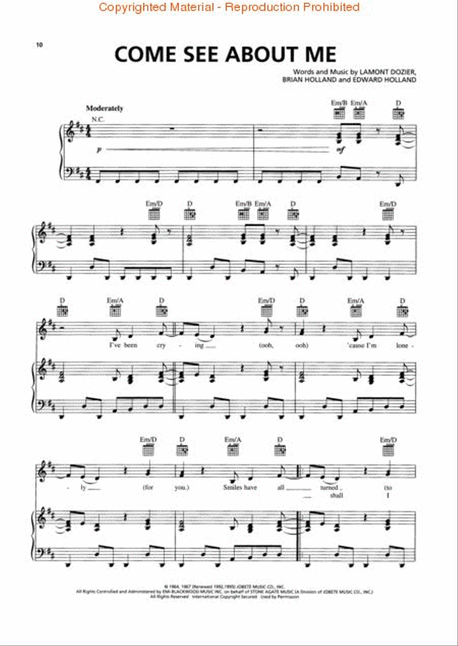The Supremes – Greatest Hits Piano, Vocal, Guitar scores gallery preview page 3