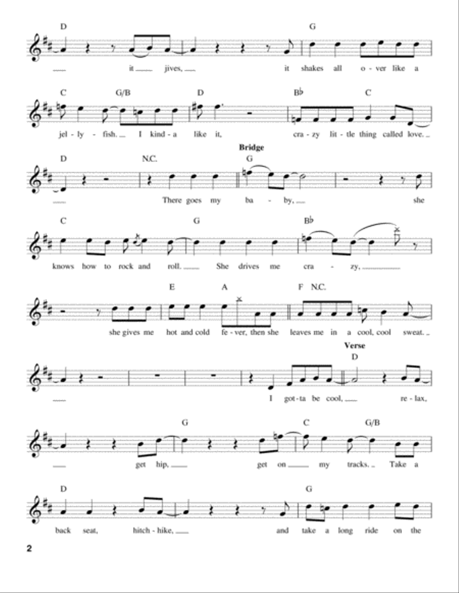 Crazy Little Thing Called Love Voice scores gallery preview page 2