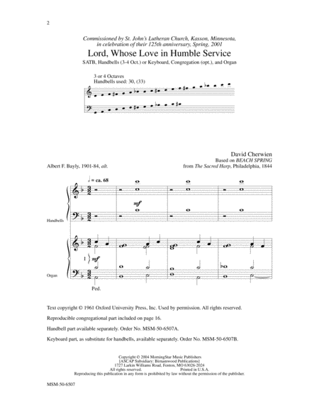 Lord, Whose Love in Humble Service (Choral Score)