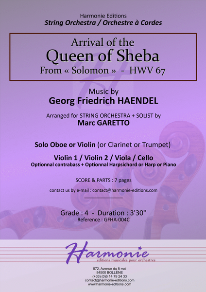 Arrival of Queen of Sheba - HAENDEL (Händel) "Solomon" HWV 67 image number null