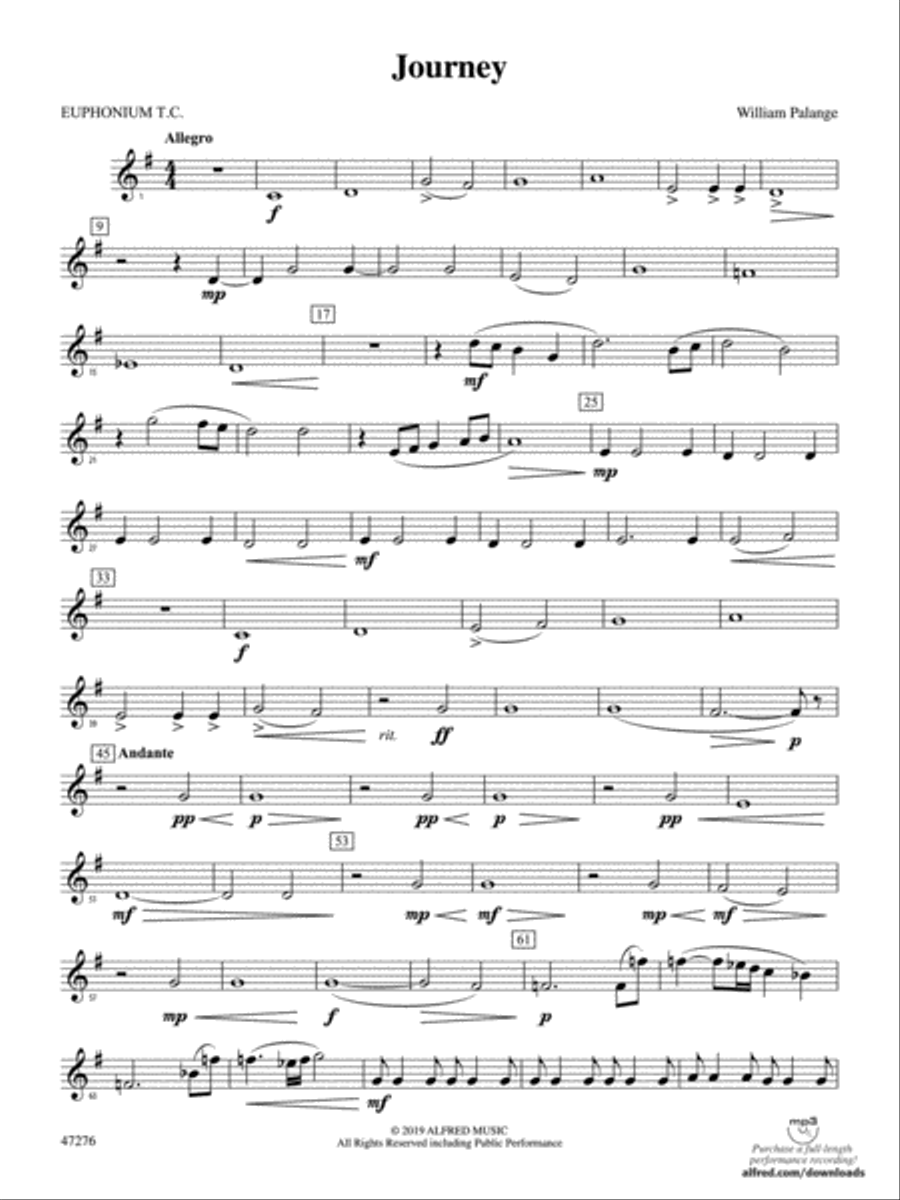 Journey: Baritone T.C. Concert Band scores gallery preview page 1