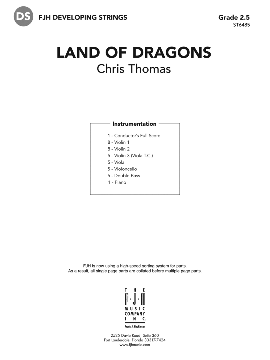 Land of Dragons: Score String Orchestra scores gallery preview page 1