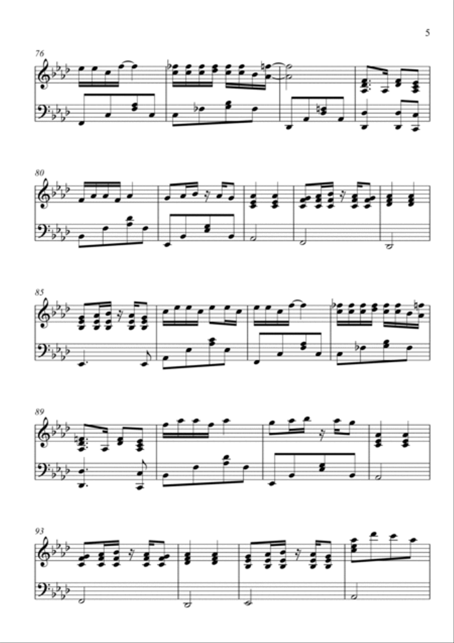 Total Eclipse Of The Heart Piano Solo scores gallery preview page 5