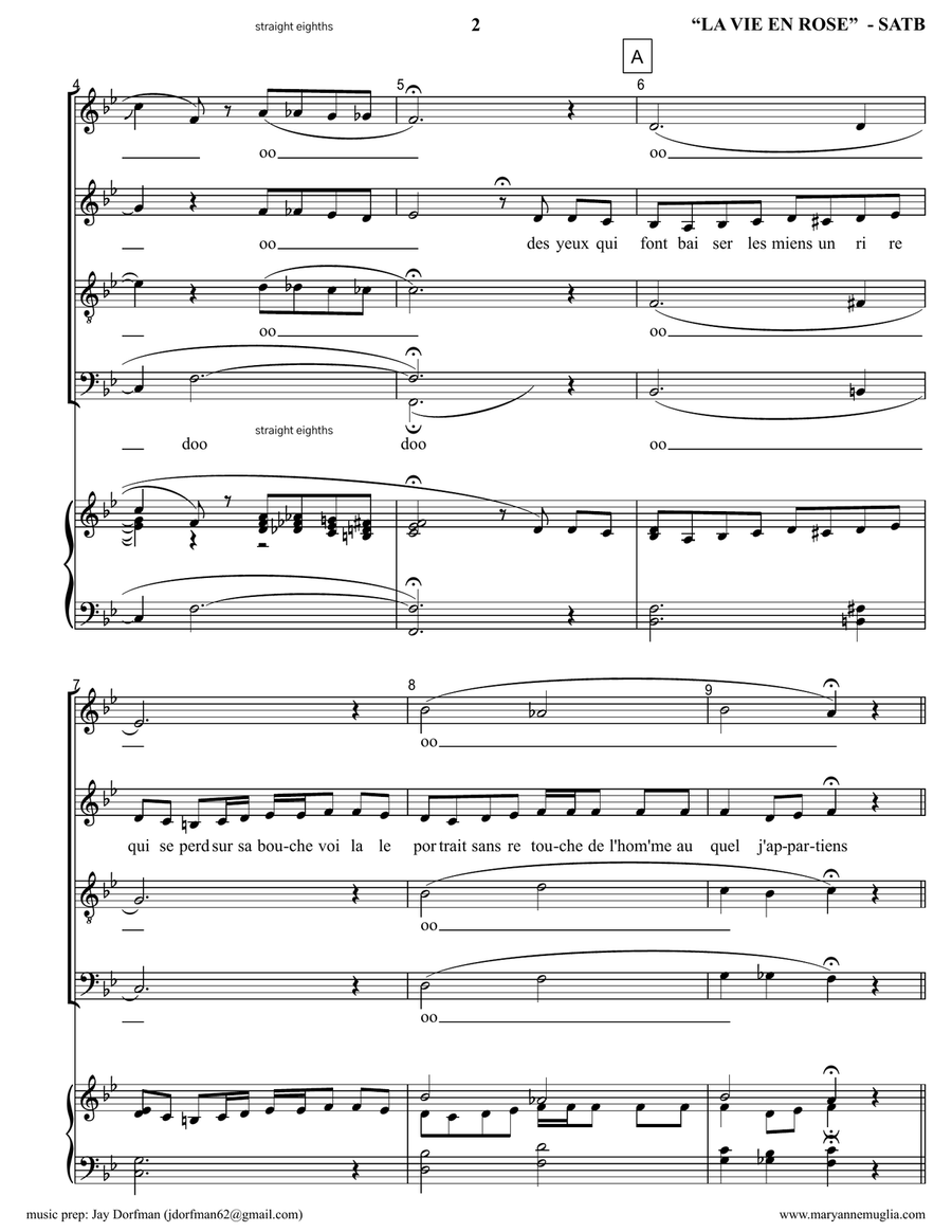 La Vie En Rose 4-Part scores gallery preview page 2