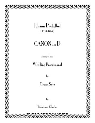 Book cover for Pachelbel Canon for Organ Solo