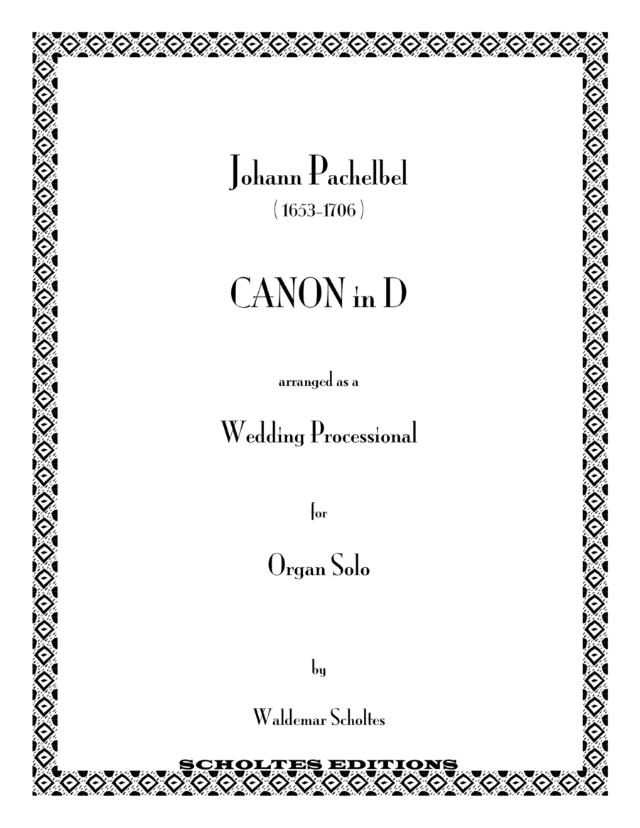 Book cover for Pachelbel Canon for Organ Solo