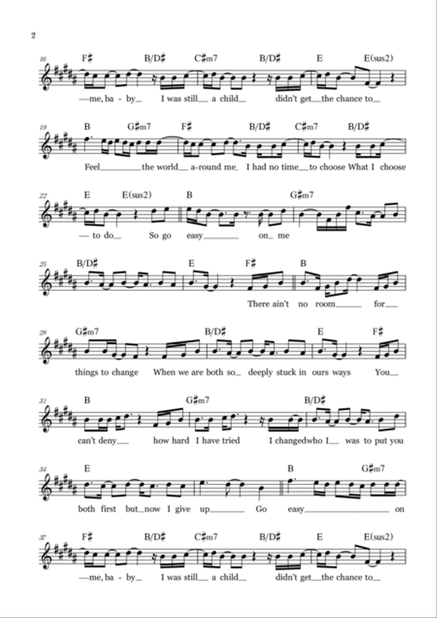 Easy On Me Piano scores gallery preview page 2