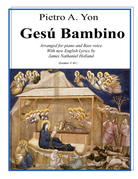 Gesu Bambino for Bass Voice and Piano with New English Lyrics image number null