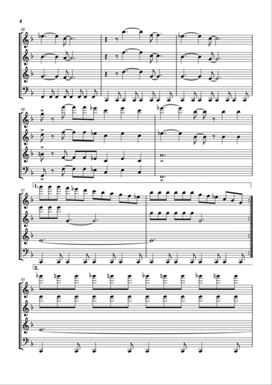 Rockestra Theme Woodwind Quartet scores gallery preview page 5