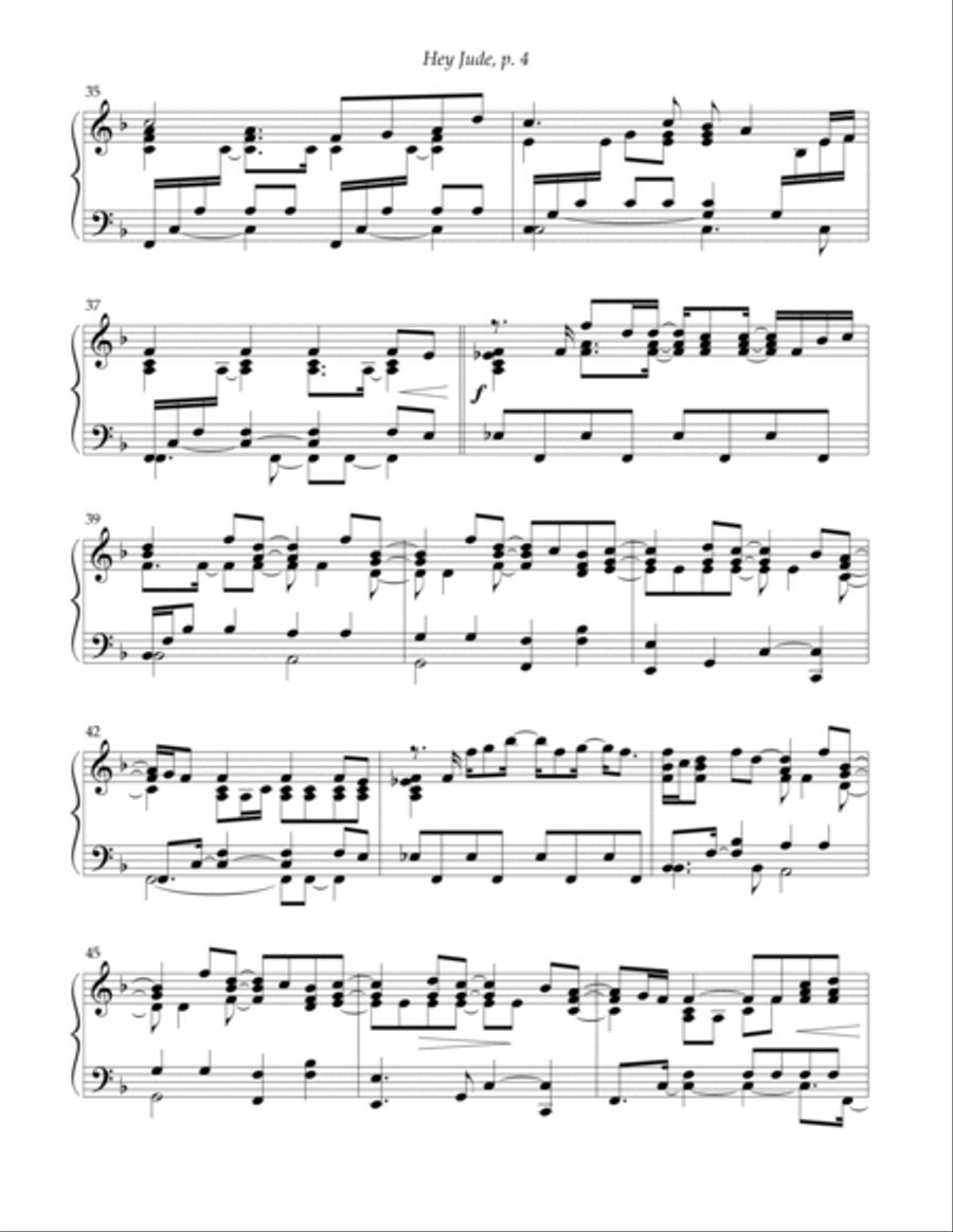 Hey Jude Hey Jude Piano Solo scores gallery preview page 4