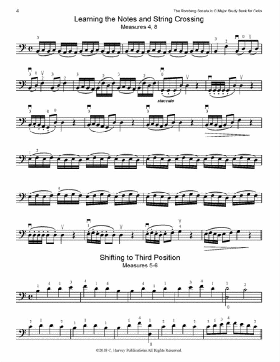 The Romberg Sonata in C Major Study Book for Cello Cello scores gallery preview page 3