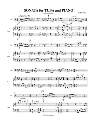 Book cover for Sonata for Tuba and Piano