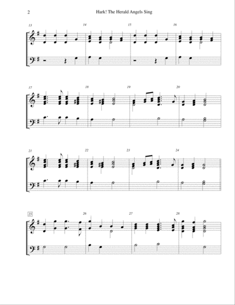 Hark! The Herald Angels Sing - for 2-octave handbell choir 2-Octaves scores gallery preview page 2