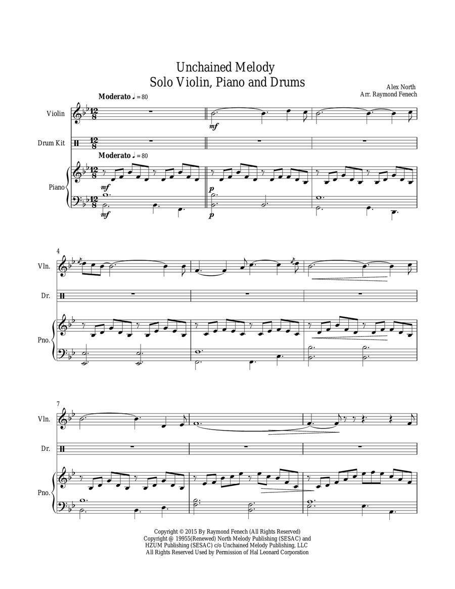 Unchained Melody Small Ensemble scores gallery preview page 6