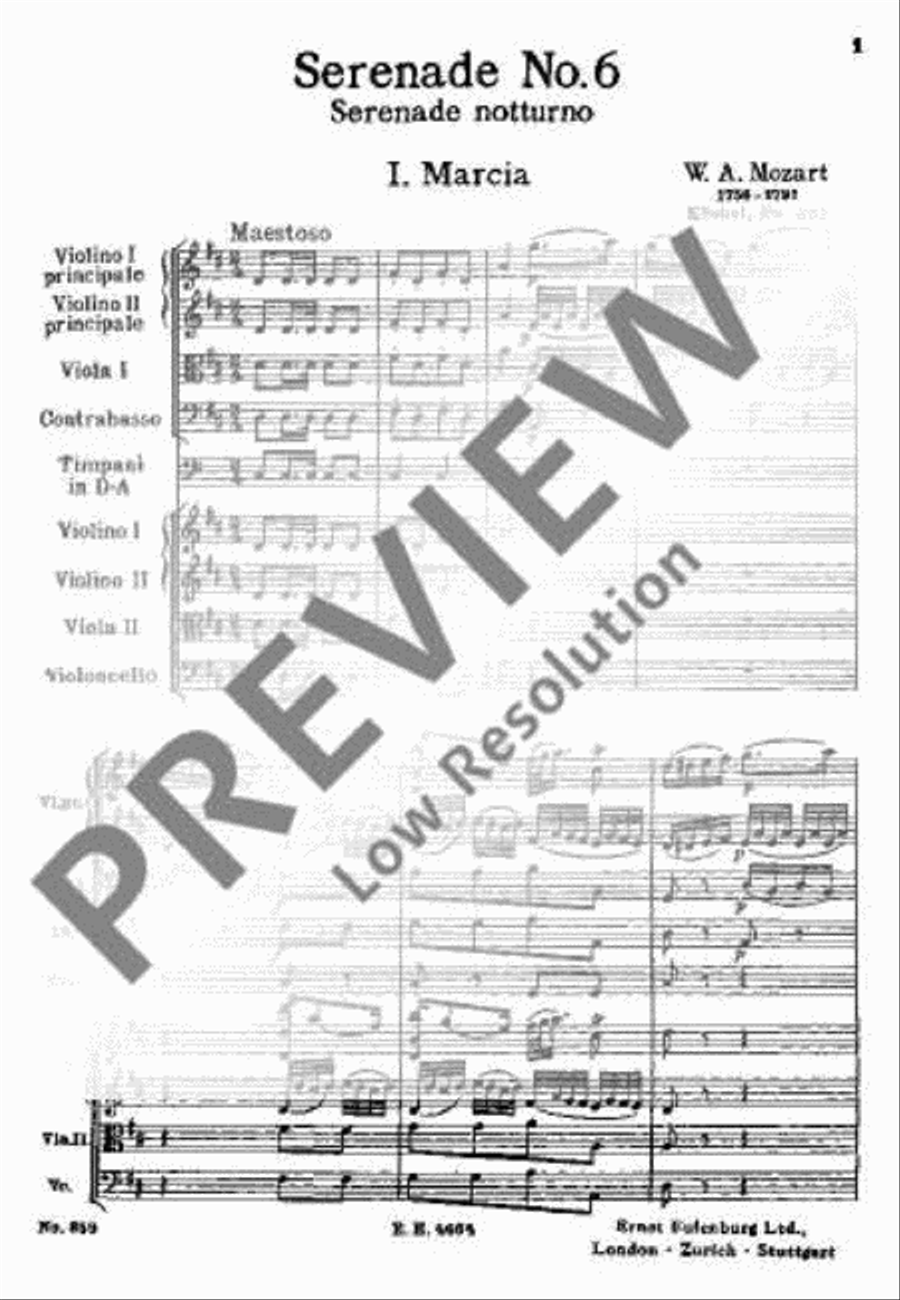 Serenade No. 6 D major Chamber Orchestra scores gallery preview page 6