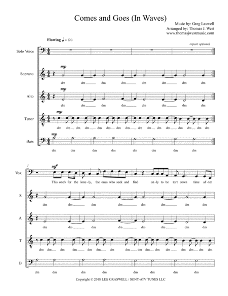 Comes And Goes (in Waves) Divisi scores gallery preview page 1