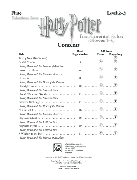 Harry Potter, Instrumental Solos (Movies 1-5) - Flute image number null