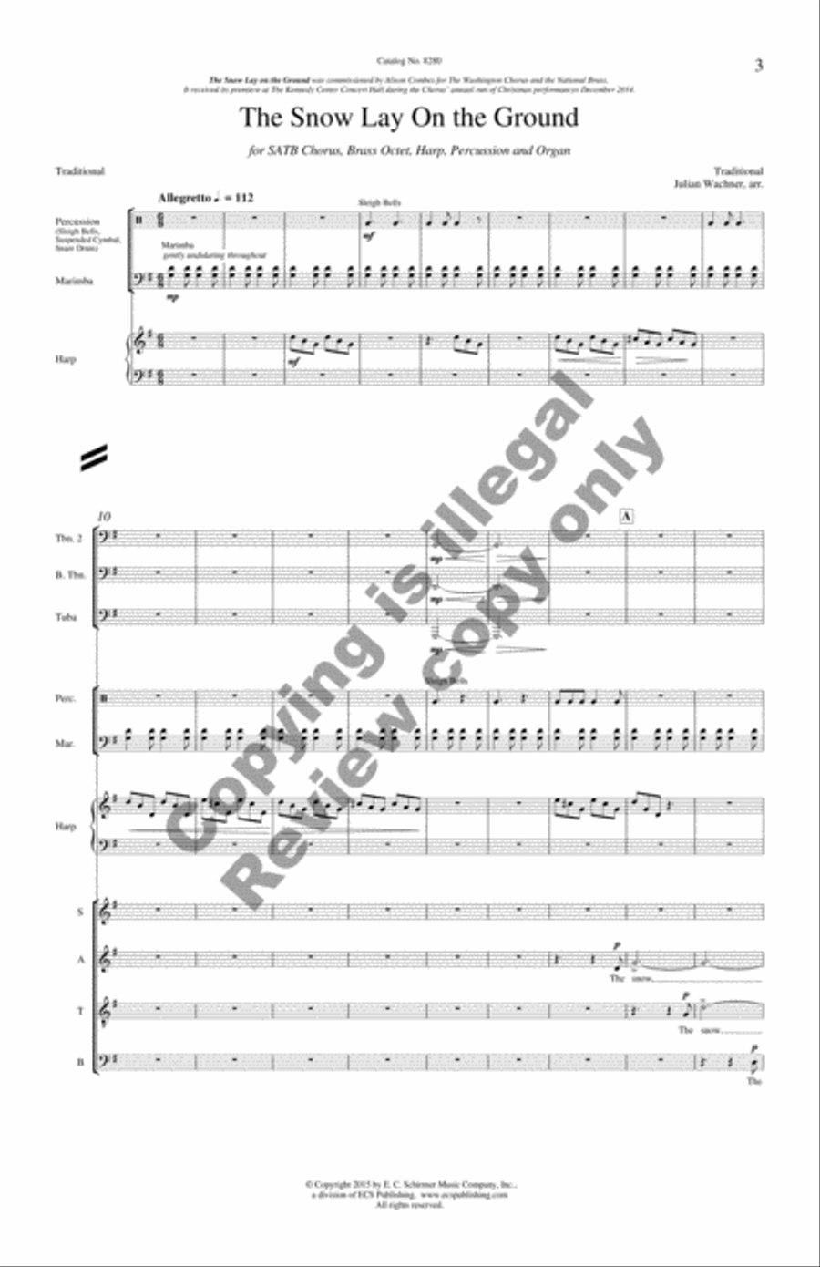 The Snow Lay On the Ground (Brass Octet Score)