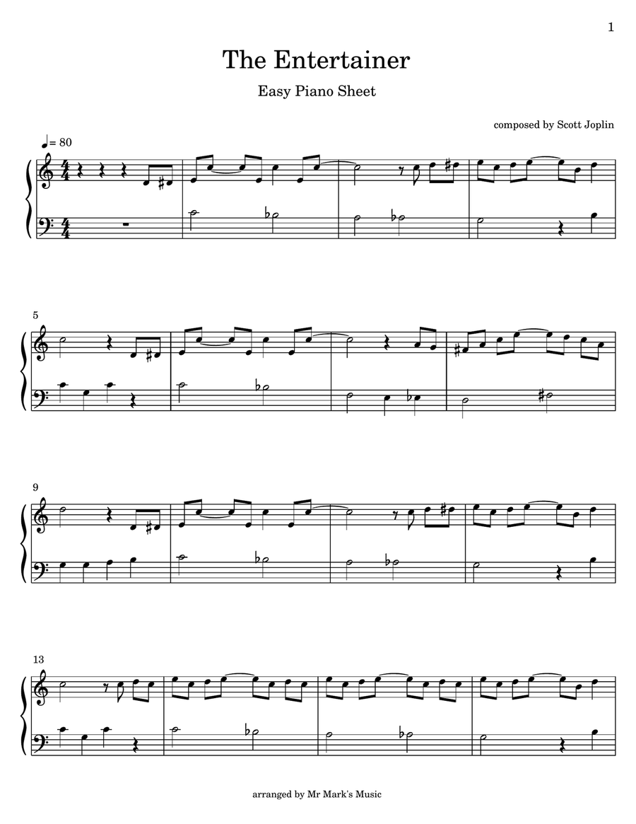The Entertainer (Easy Piano) Piano Method scores gallery preview page 1