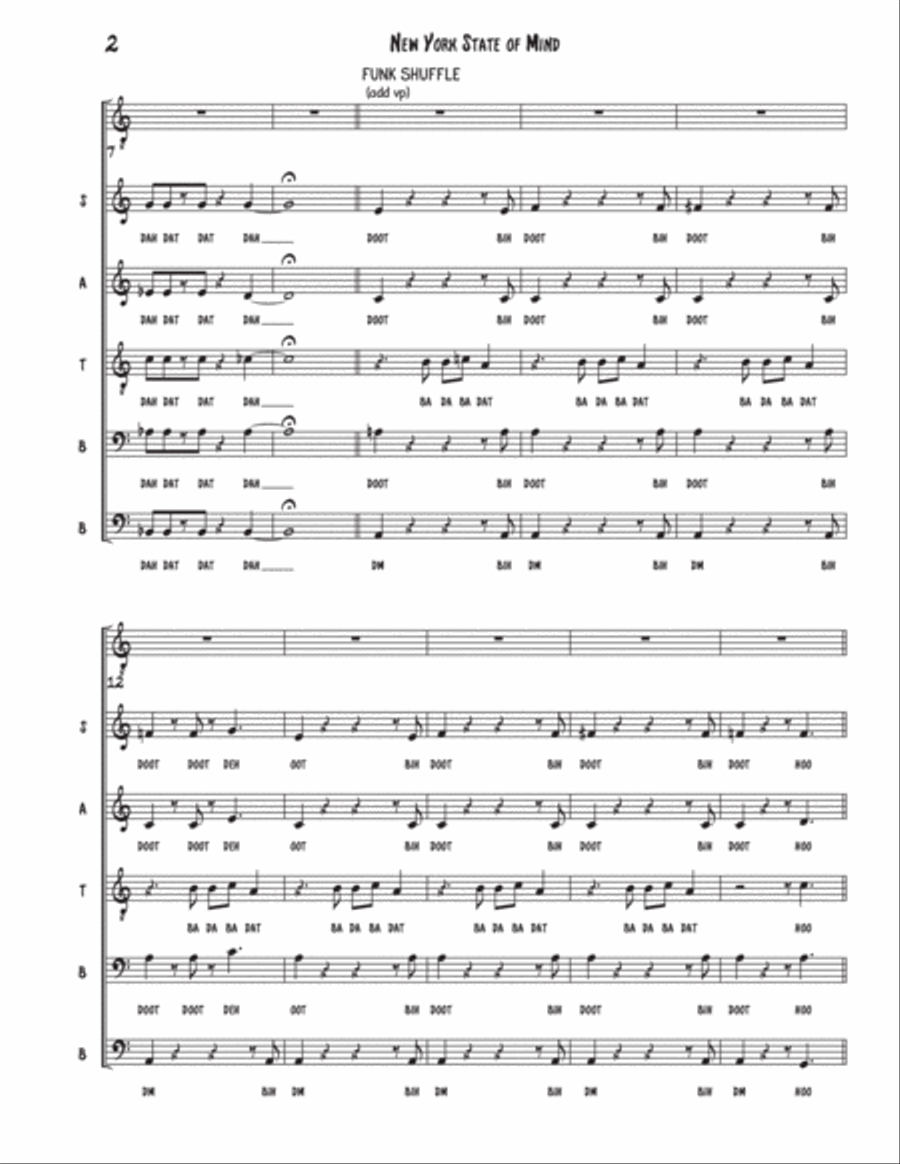 New York State Of Mind Divisi scores gallery preview page 2