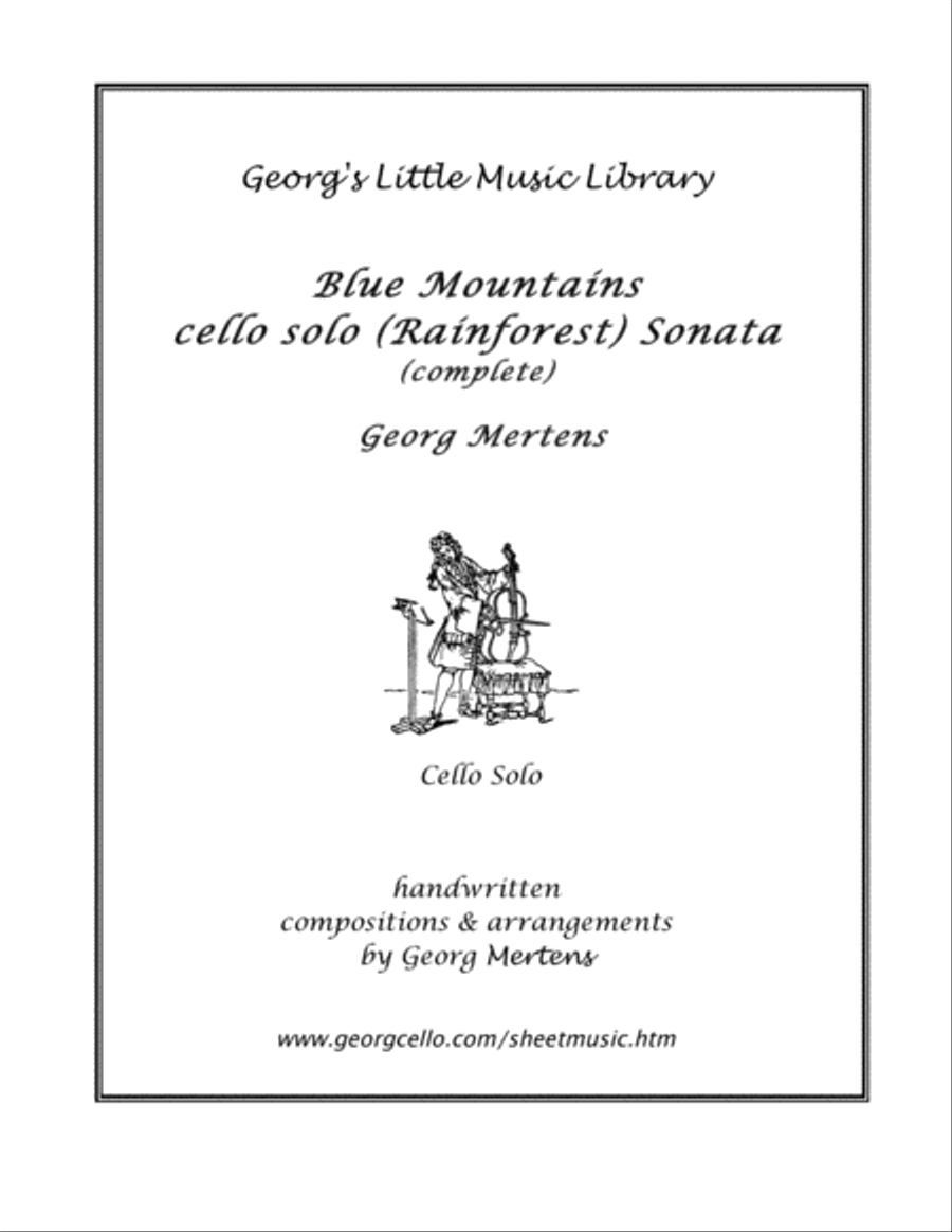 Blue Mountains cello solo (Rainforest) Sonata Cello Solo scores gallery preview page 1