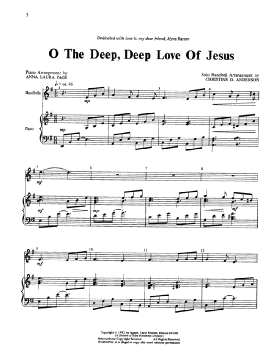 O the Deep, Deep Love of Jesus Percussion scores gallery preview page 2