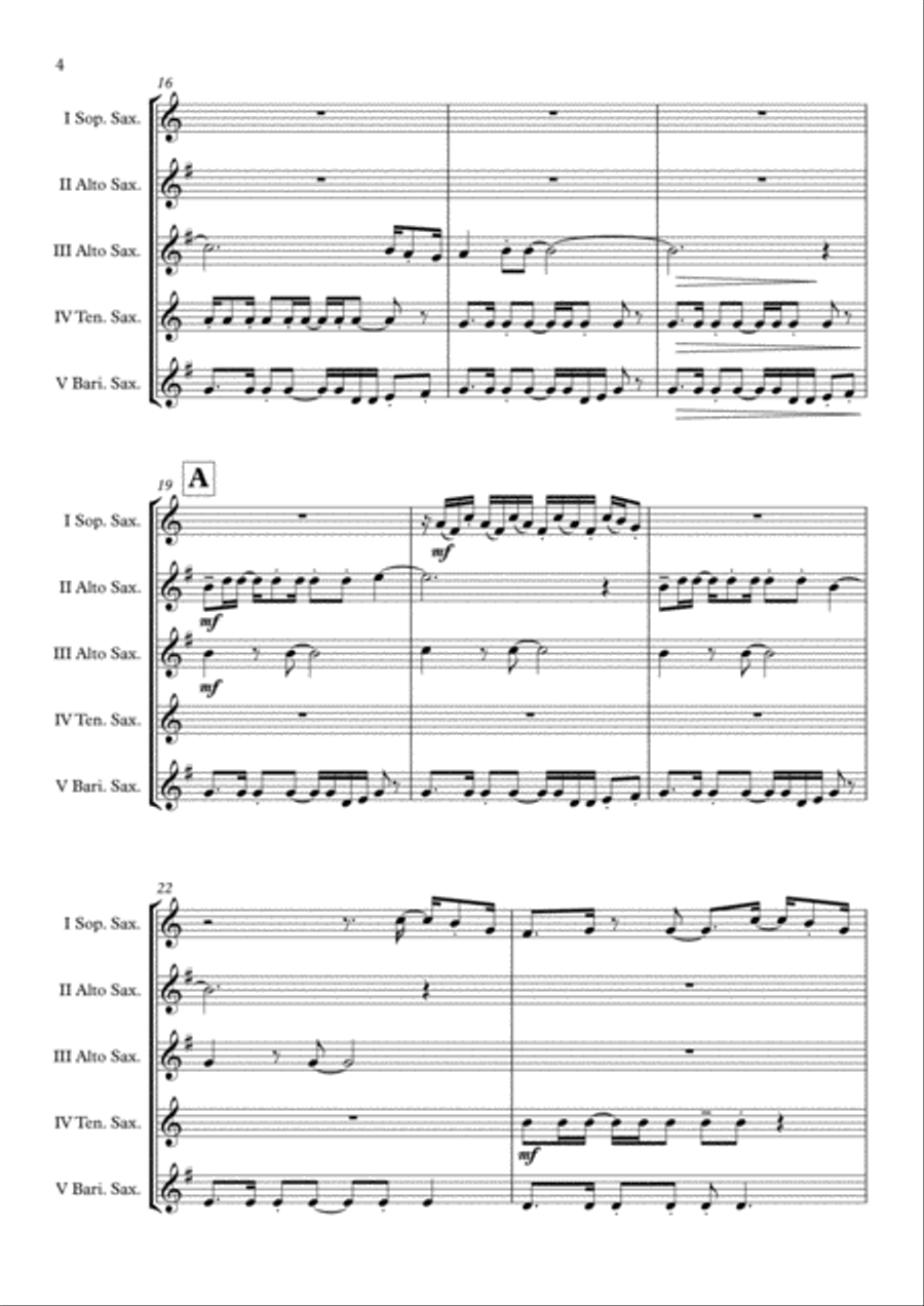 Overture/prologue Overture/prologue Saxophone Quintet scores gallery preview page 5