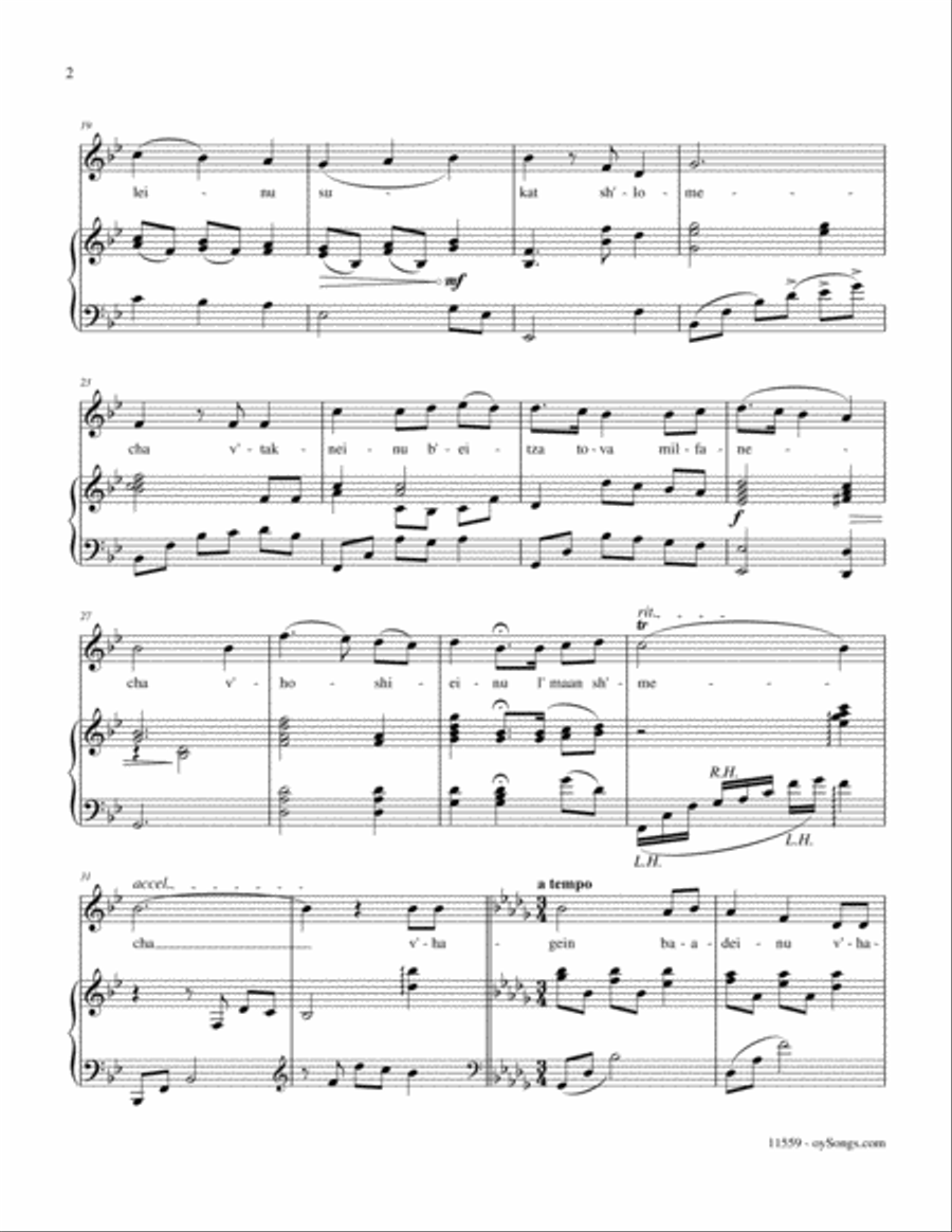 Hashkiveinu Hashkiveinu Piano, Vocal, Guitar scores gallery preview page 2