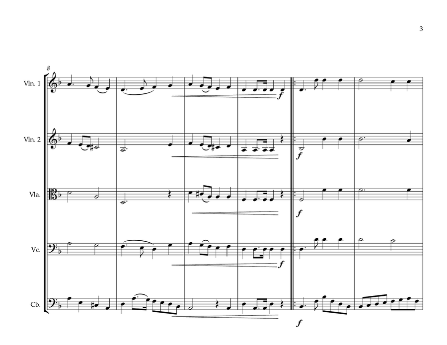 Romanian National Anthem (Deșteaptă-te, române!) for String Orchestra Brass Quintet scores gallery preview page 3